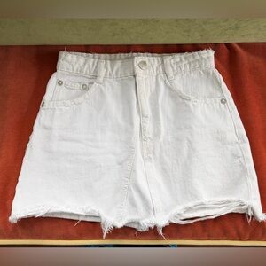 Zara White Denim Mini Skirt